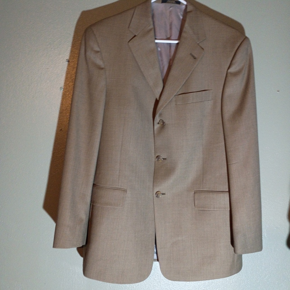 Hart Schaffner Marx Blazer Mens 40R Tan 3 Button Sport Coat Dillard's - Picture 6 of 15